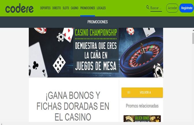 Torneo casino championship de Codere.es