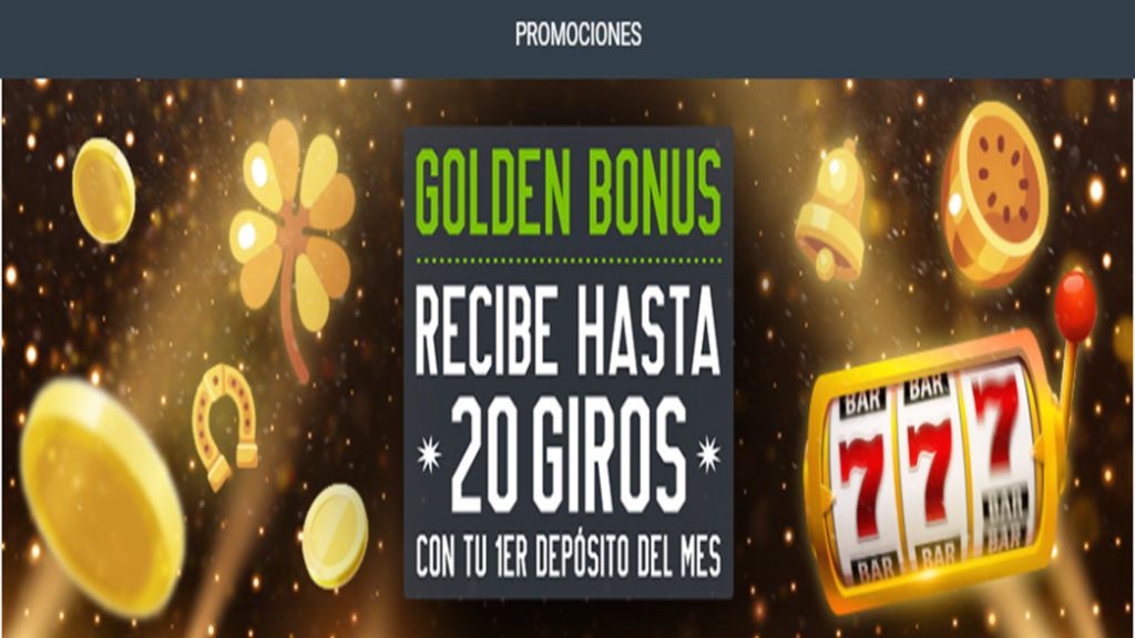 Golden Bonus de 20 giros en Codere.es