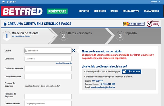 ¿Cómo registrarse en Betfred España?
