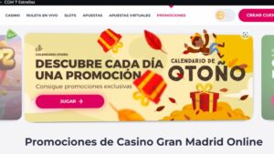 Promoción el calendario de otoño en Casino Gran Madrid